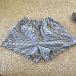 Brandy Melville Light Blue Plaid Shorts